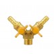 3 way 1/2 inch Male Brass Gas Ball Valve with Double Nozzle