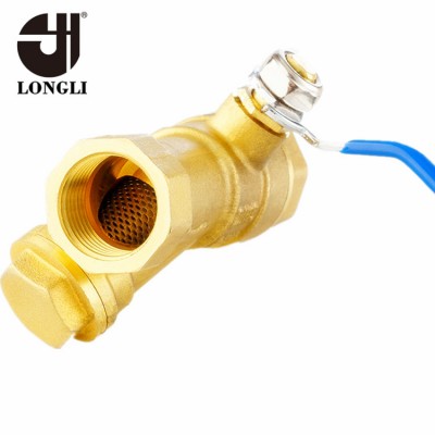 LML-2034 Forged brass filter ball valve Long handle y filter ball valve