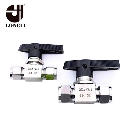 Q91SA stainless steel high pressure double card sleeve Instrument ball valve